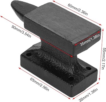 Cast Iron Anvil Single Horn, Portable Blacksmith Anvil for Jewelry Making and Metal