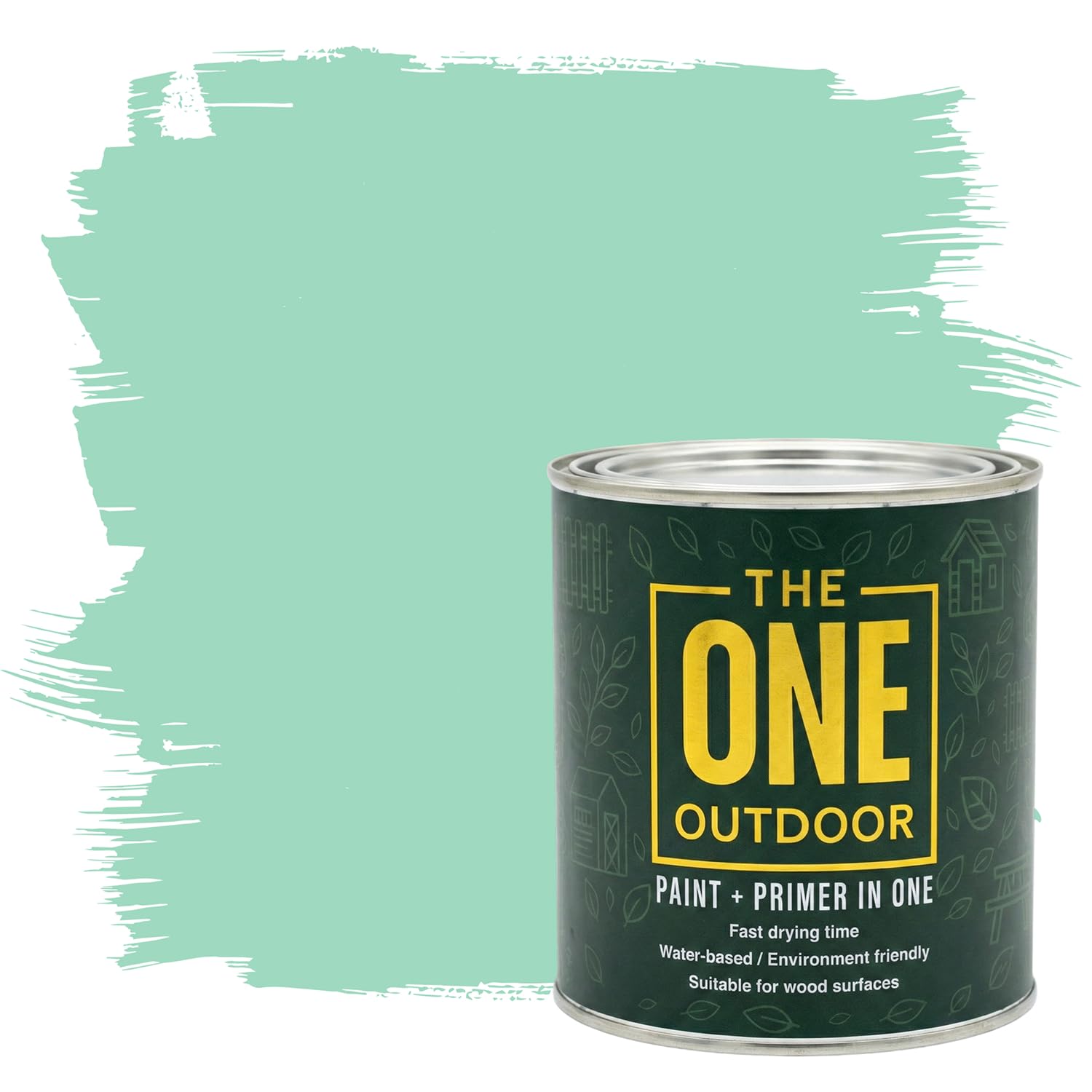 THE ONE Outdoor Paint - Mint Green, 2.5 Litre | Durable Exterior Paint for Wood, Metal & Masonry | Weather Resistant Finish