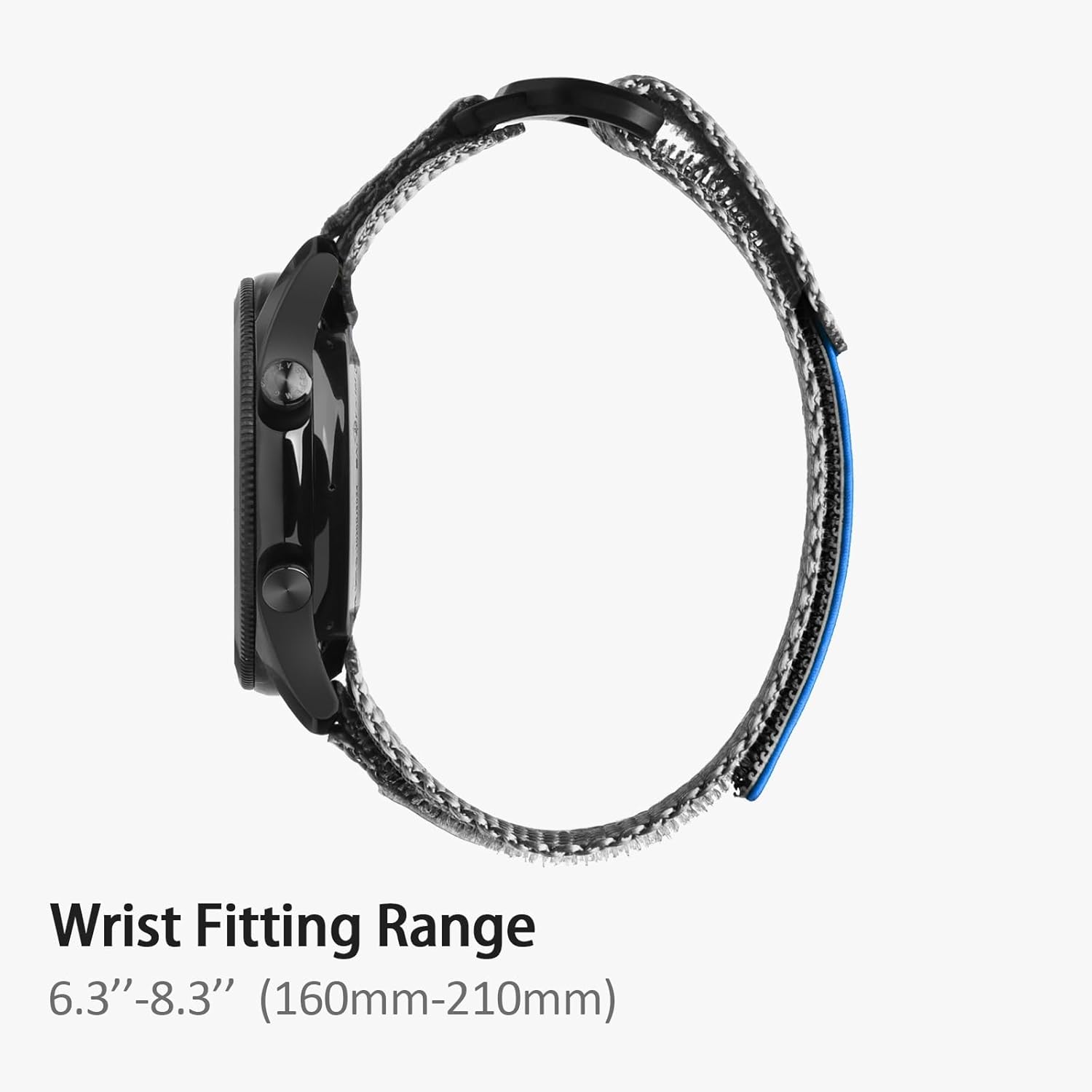ULTIMAL Band Compatible with Samsung Galaxy Watch 3 45mm/Galaxy Watch 46mm/Gear S3 Frontier/Classic, 22mm Nylon Sports Strap for Men Women(Grey,L)