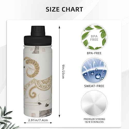 Miniatura 4 de Hervidor de acero inoxidable aislado de ovejas  Botella de agua divertida con estampado aislado  Ideal para deportes y viajes