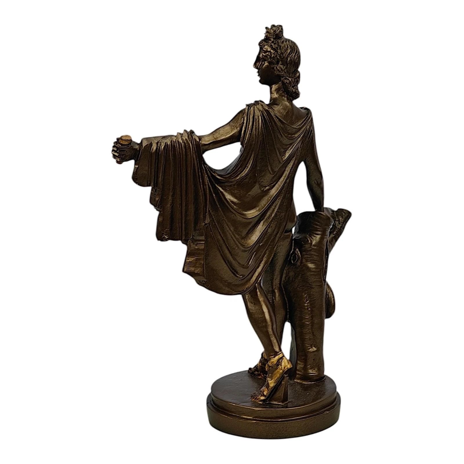 Grecki bog muzyki i światła Apollo Belvedere statuetka odlewana marmurowa rzeźba 24 cm, efekt brązu figurka artystyczna klasyczna, ręcznie wykonana w Grecji