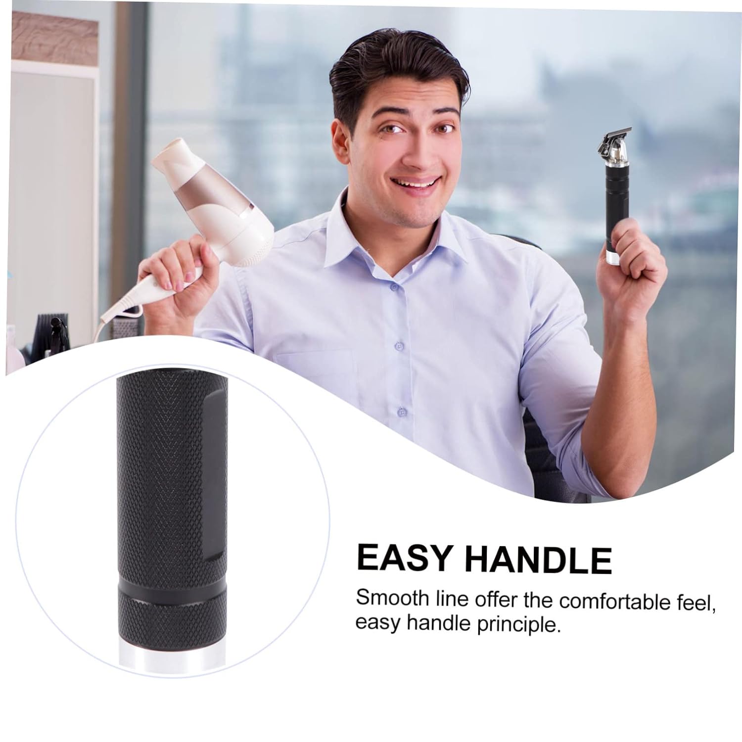 MERRYHAPY Mute Trimmer for Professional Home Haircuts Hair Cutting Tool Smooth Cordless Design Comfortable Grip Black No Battery Oil Included