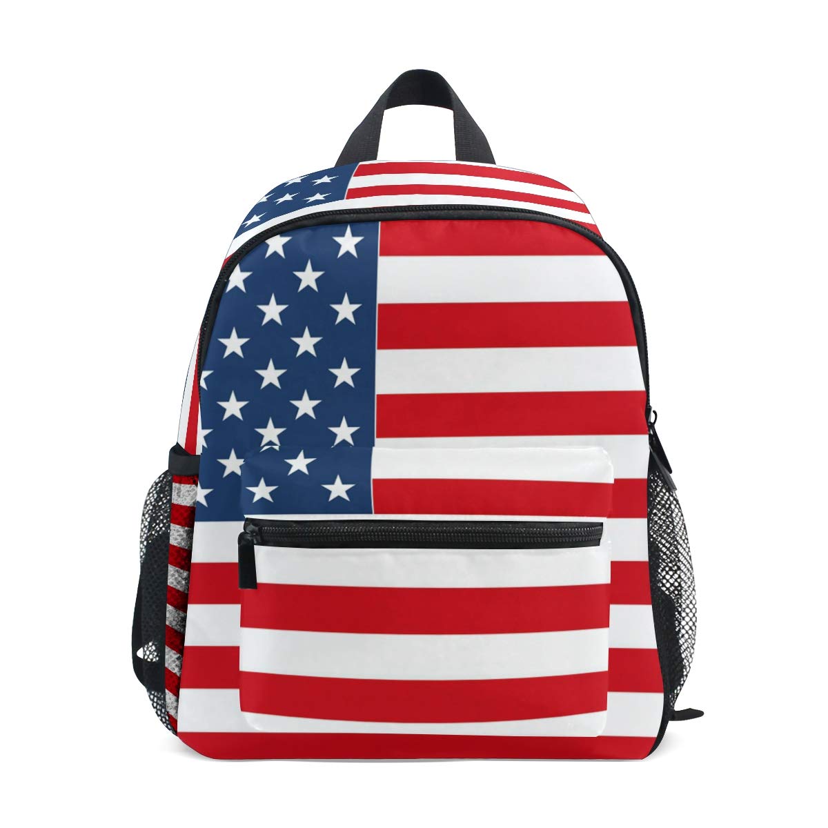 BIGJOKEKids Backpack American USA Flag Toddler Shoulder Travel Elementary School Bags Preschool Kindergarten for Girls Boys Children