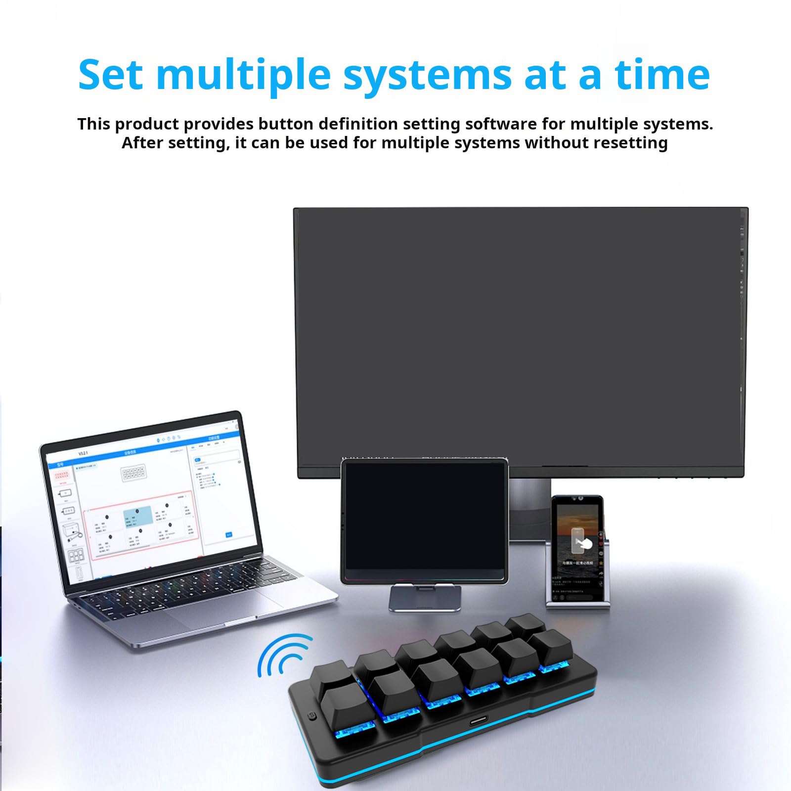 Tastiere meccaniche programmabili USB C con cavo a 12 per computer Tastierino numerico multimediale Tastierino meccanico USB C