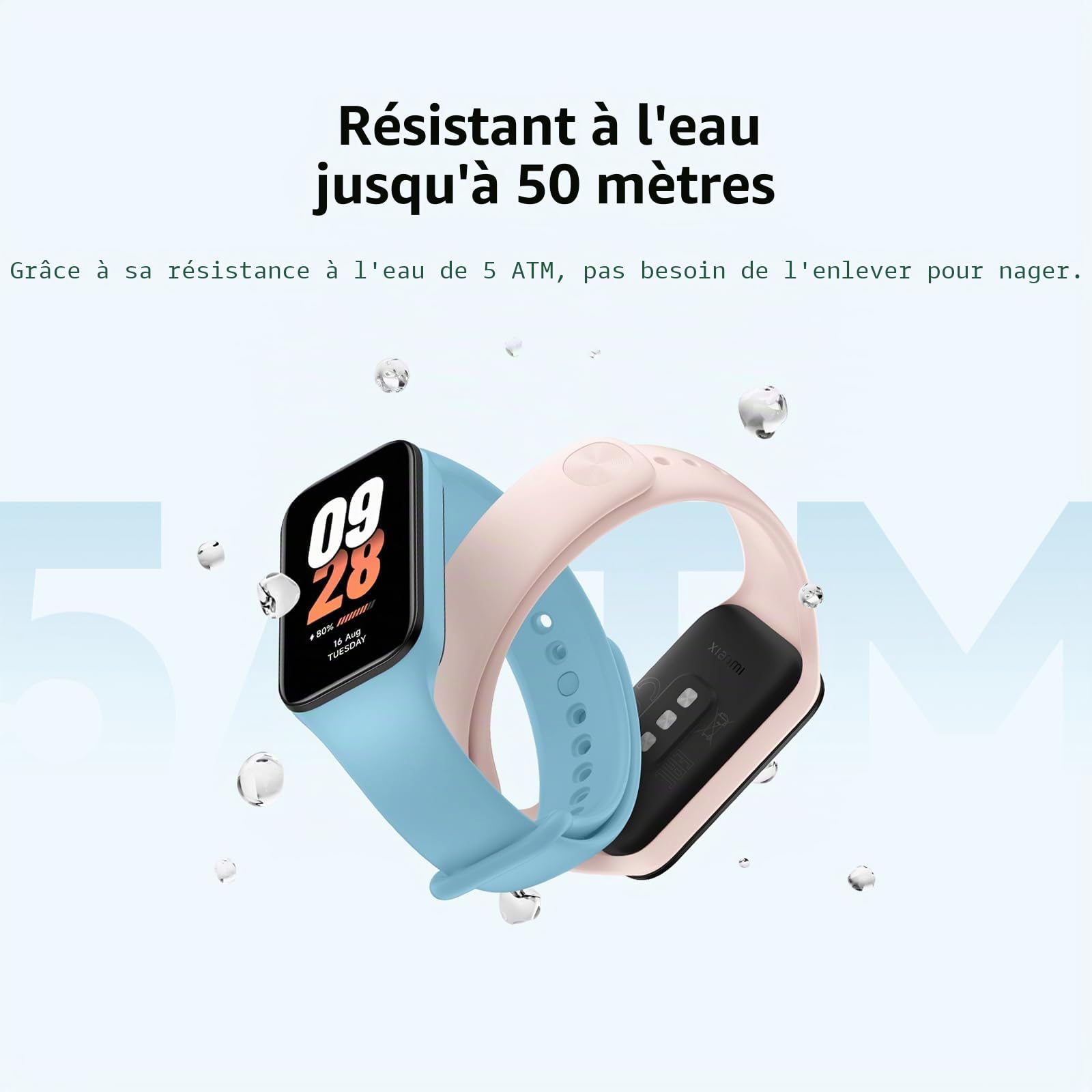 Xiaomi Smart Band 8 Active, Montre Connectée Hommes avec Écran TFT de 1,47", Smartwatch Femmes Recharge Rapide, Jusqu'à 14 Jours d'autonomie, 50 Modes de Sport, Montre Intelligente Étanche 5 ATM, Noir