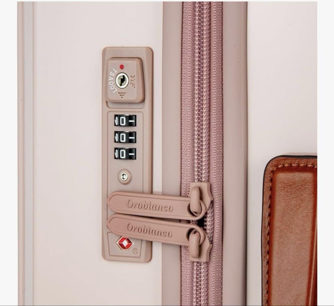 オロビアンコ　薄ピンク キャリーケース34L レザーラベル付き Amazon.co.jp: オロビアンコ 薄ピンク キャリーケース34L レザーラベル