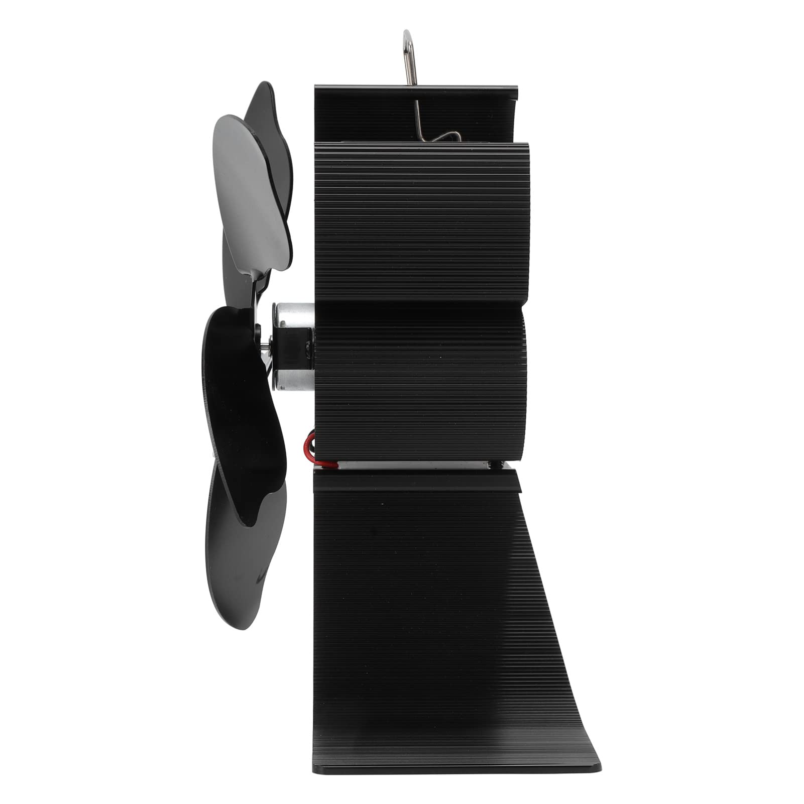 Ofenventilator, Kaminventilator, Holzofenventilator, Wärmebetrieben, 5 Flügel, Schwarz, Thermische Leistung, Umweltfreundlich, Energiesparend, Automatischer Start, Geräuscharm,