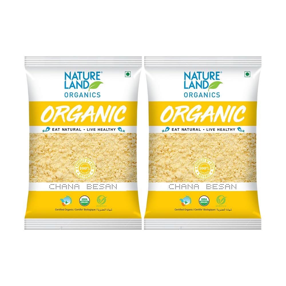 Natureland Organics Chana Besan 500 Gm (Pack of 2)
