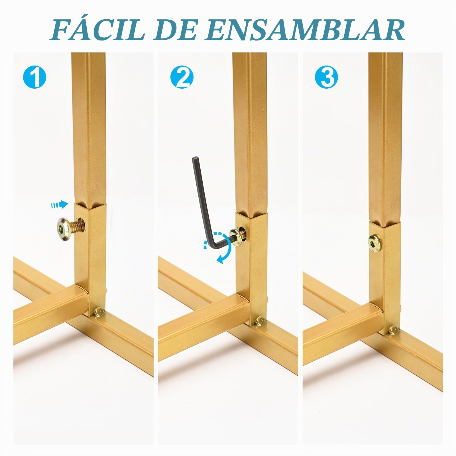 Juego de 3 soportes de arco de metal para telón de fondo, 7.2/6.6/5.9 pies, soporte dorado para ceremonia, marco de arco de globos de metal, cenador de jardín para ceremonia de boda, aniversario