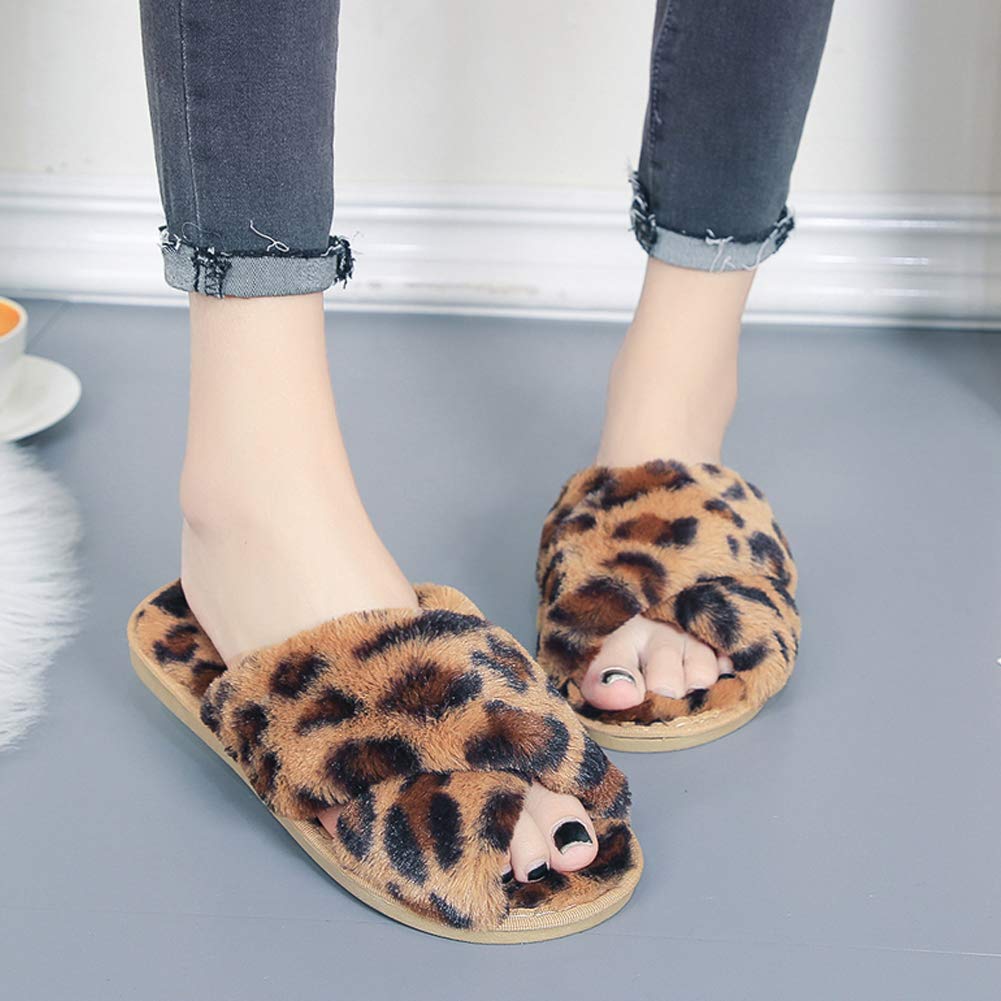 Fadezar Pantofole Peluche Donna Ciabatte da Casa Comode Invernali Moda Scarpe Sandali Slippers