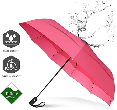 Miniatura 76 de REPEL Windproof Travel Umbrella - Compact & Withstands Winds up to 85MPH , Strongest Premium Auto Folding Umbrella for Rain and Sun - Durable, Light