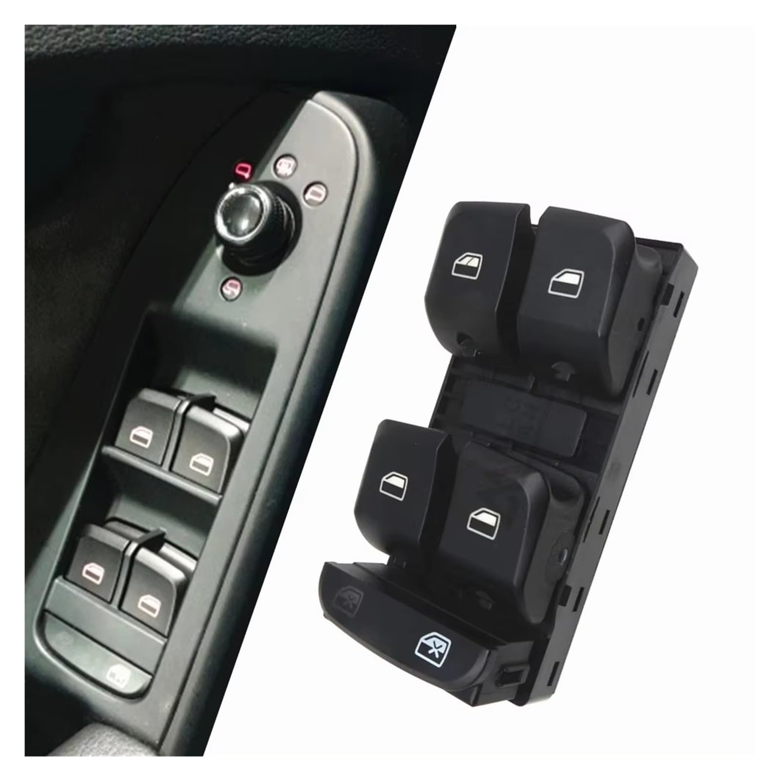 Hhfksci One Color Power Window Regulator For A4 Q3 Q5 S4 S5 Master Side Power Electric Window Control Switch Button 8K0959851d 8Kd959851 8K0 959 851D 8Kd 851 D
