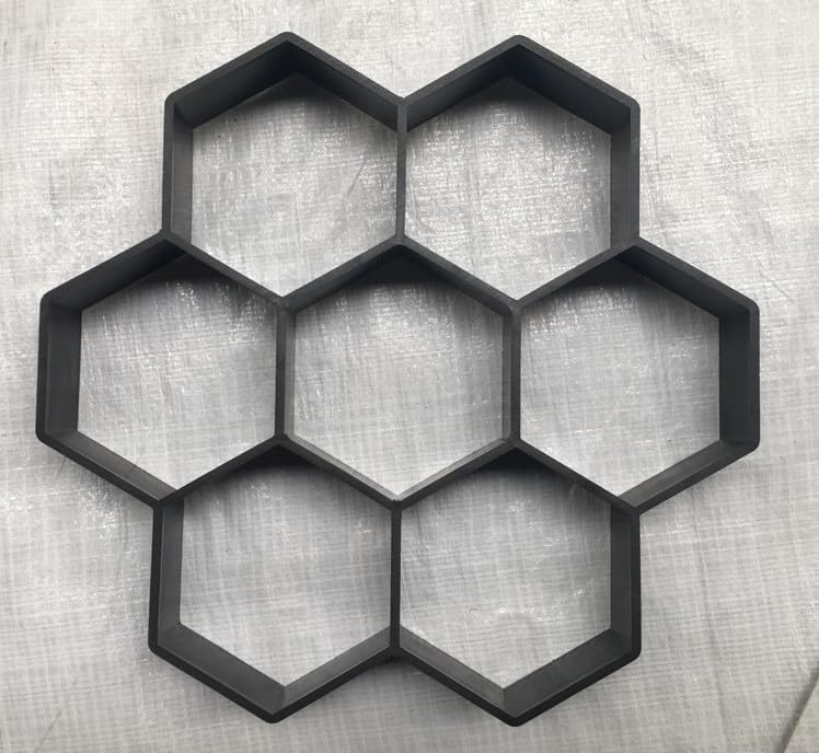 Miniatura 5 de Vaguelly Molde de ladrillo hexagonal para baldosas de cemento de plástico, molde de pavimentación de cemento para bricolaje, pasarela, pavimento,