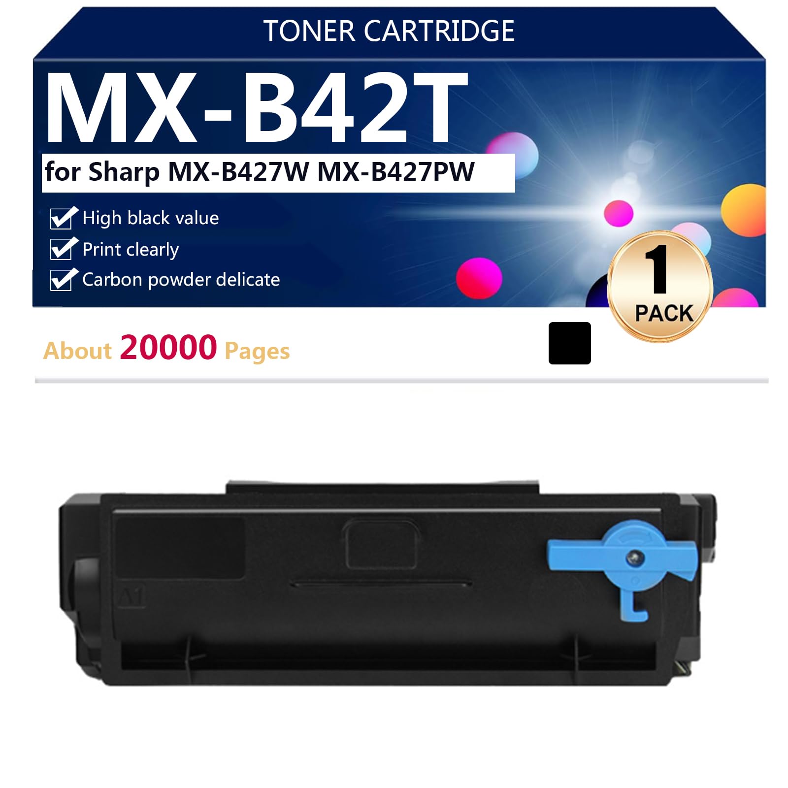 Cartouche de toner MXB42T noire compatible avec l'imprimante laser MX-B427PW