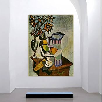 Amazon.co.jp: パブロ・ピカソ静物フルーツと花ポスター抽象的な壁