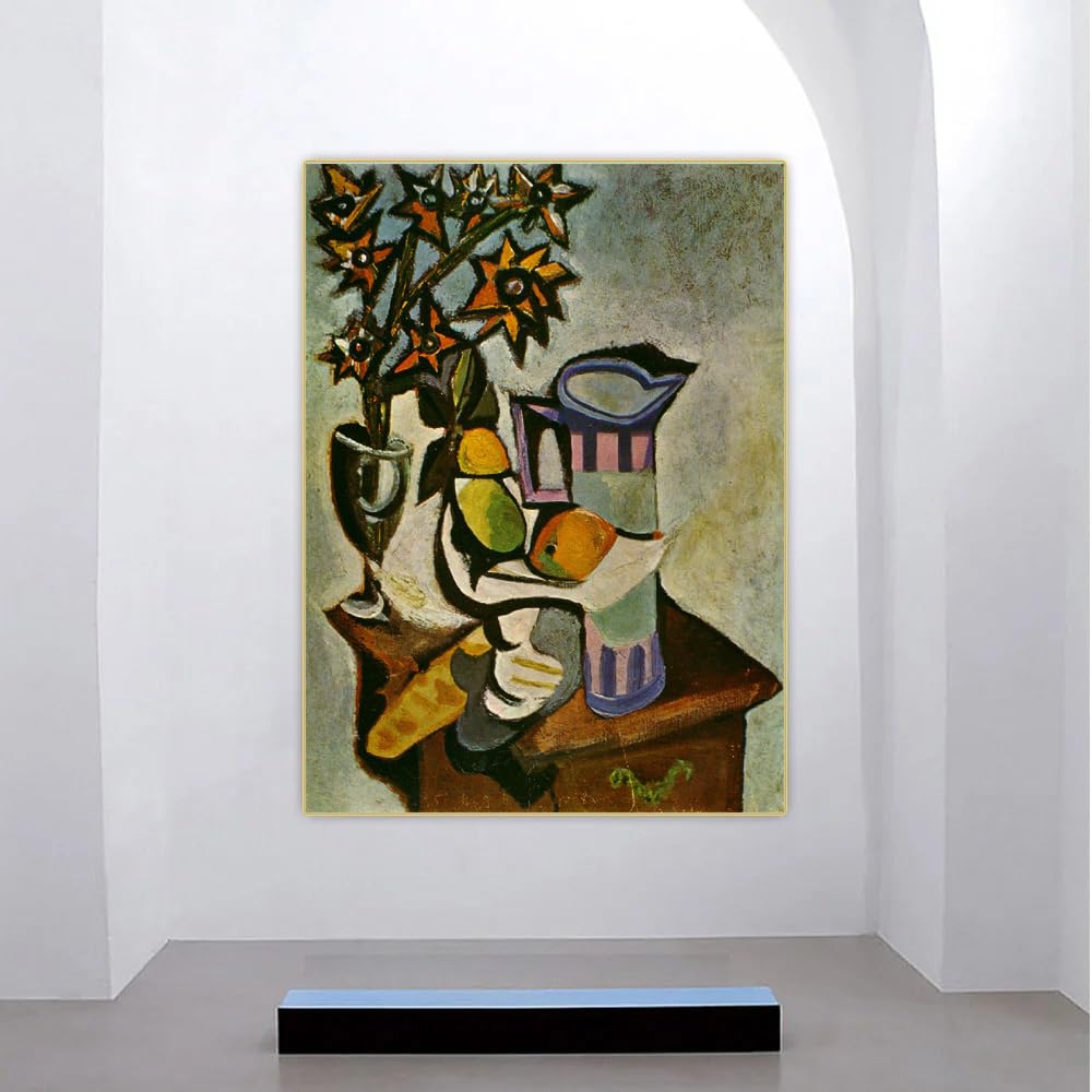 Amazon.co.jp: パブロ・ピカソ静物フルーツと花ポスター抽象的な壁