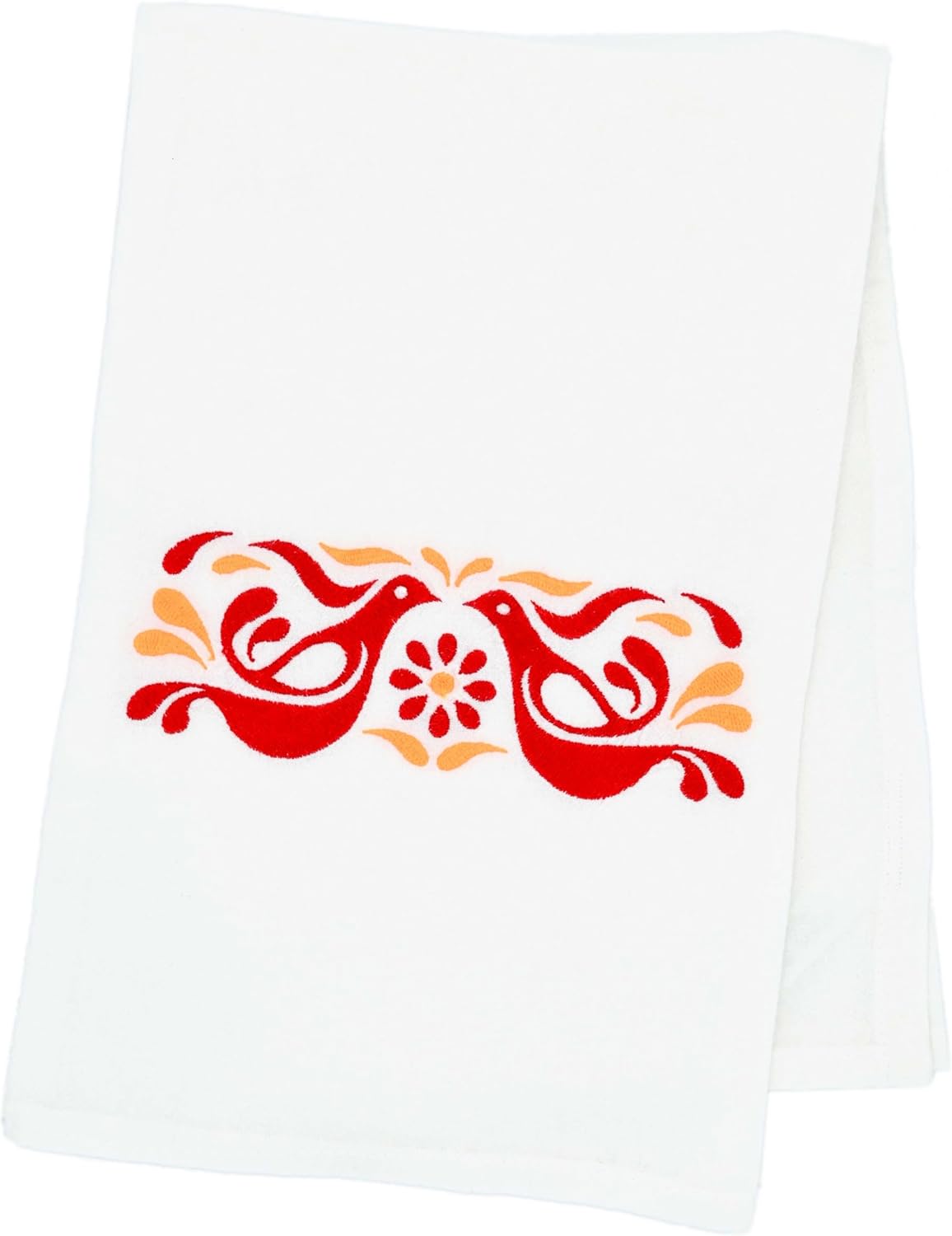 Embroidered Flour Sack Towel - Vintage Friendship Pattern - 26 inch x 26 inch - Kitchen Dish Towel - Retro Gift - Handmade