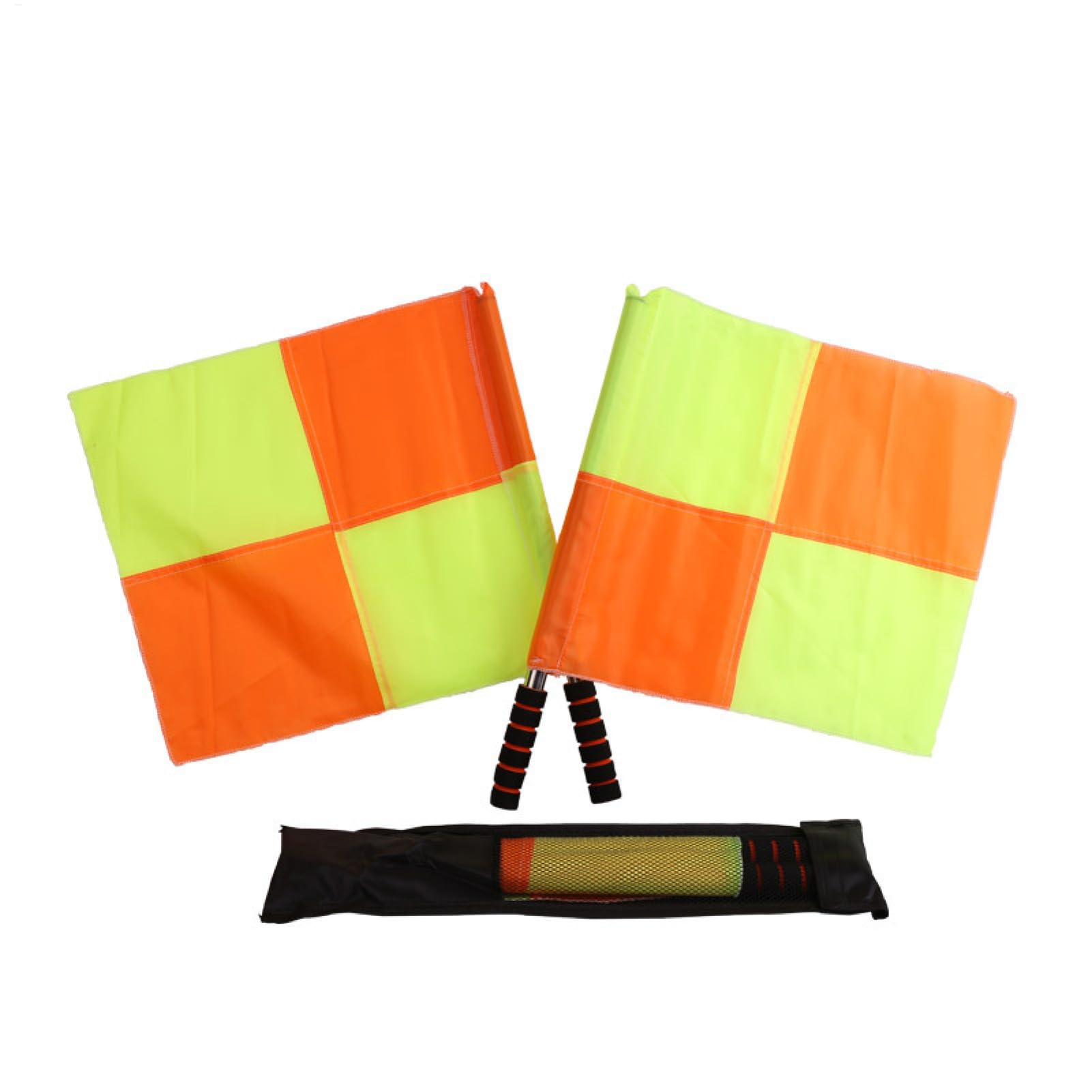 Bandiere di segnalazione per arbitri - Giallo arancione brillante, comoda impugnatura in spugna, maniglia in acciaio inossidabile, accessorio sportivo professionale | Adatto per Calcio Pallavolo Parti