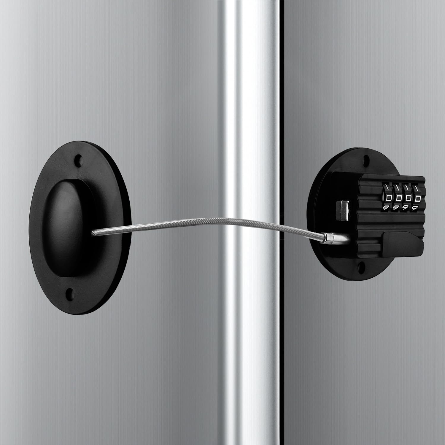 Refrigerator Lock with Combination, Keyless Security Lock for Freezers, Cabinets, Drawers, Easy Installation (1, Black)