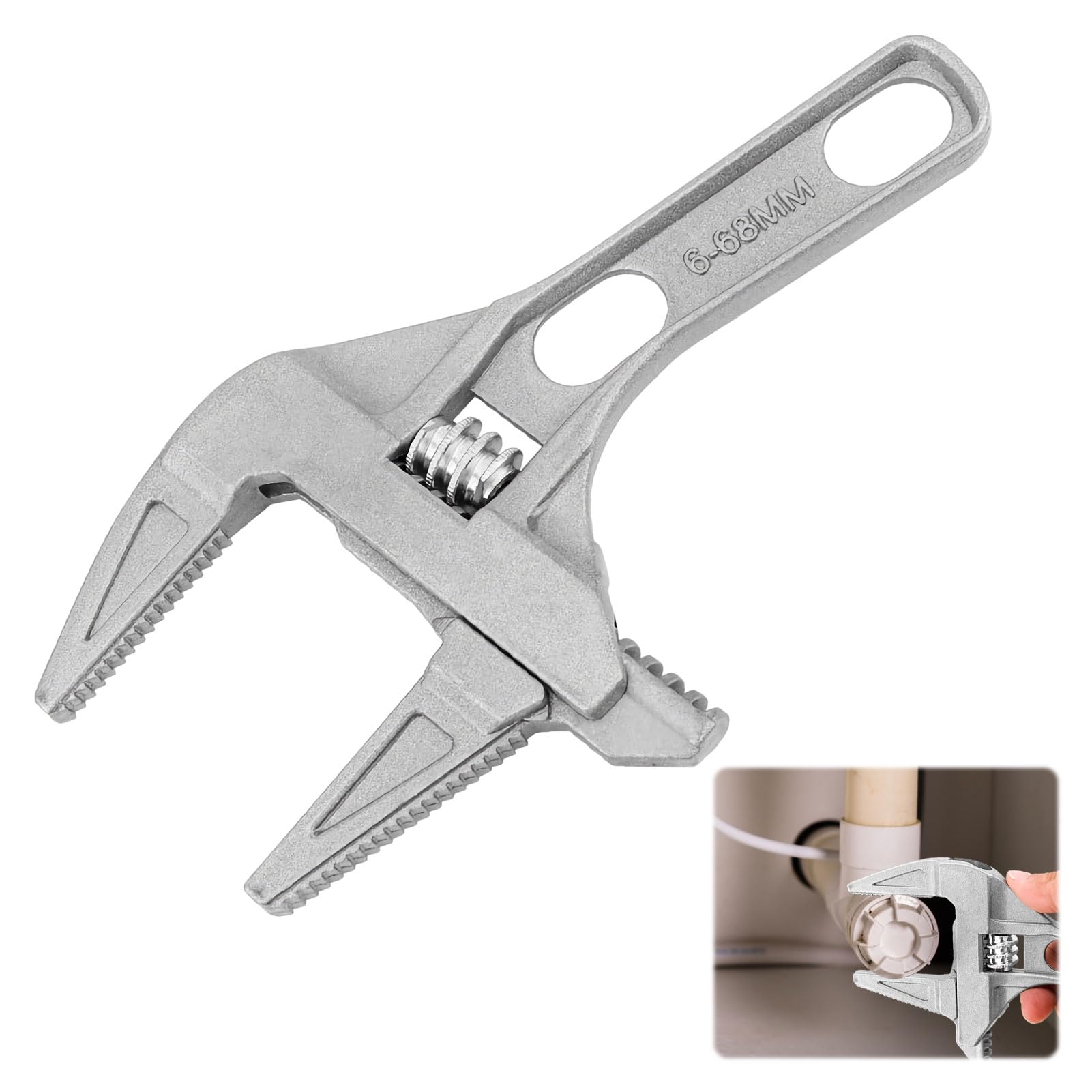 Ainsley Adjustable Spanner,Small Adjustable Spanner,Large Adjustable Wrench,Aluminum Alloy Adjustable Spanner Set,Lightweight Wide Jaw Spanner Adjustable for Wrench Nut Key Hand Tools