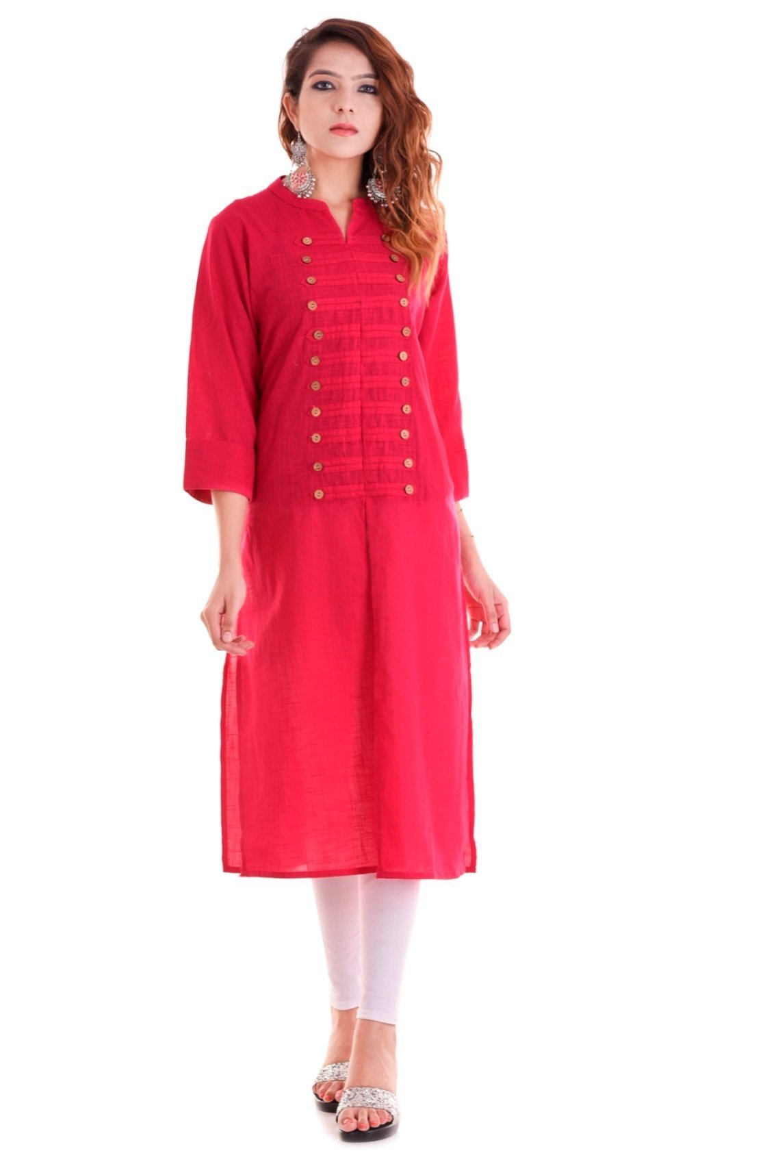 ChichiIndian Women's Plain Cotton Kurti Top