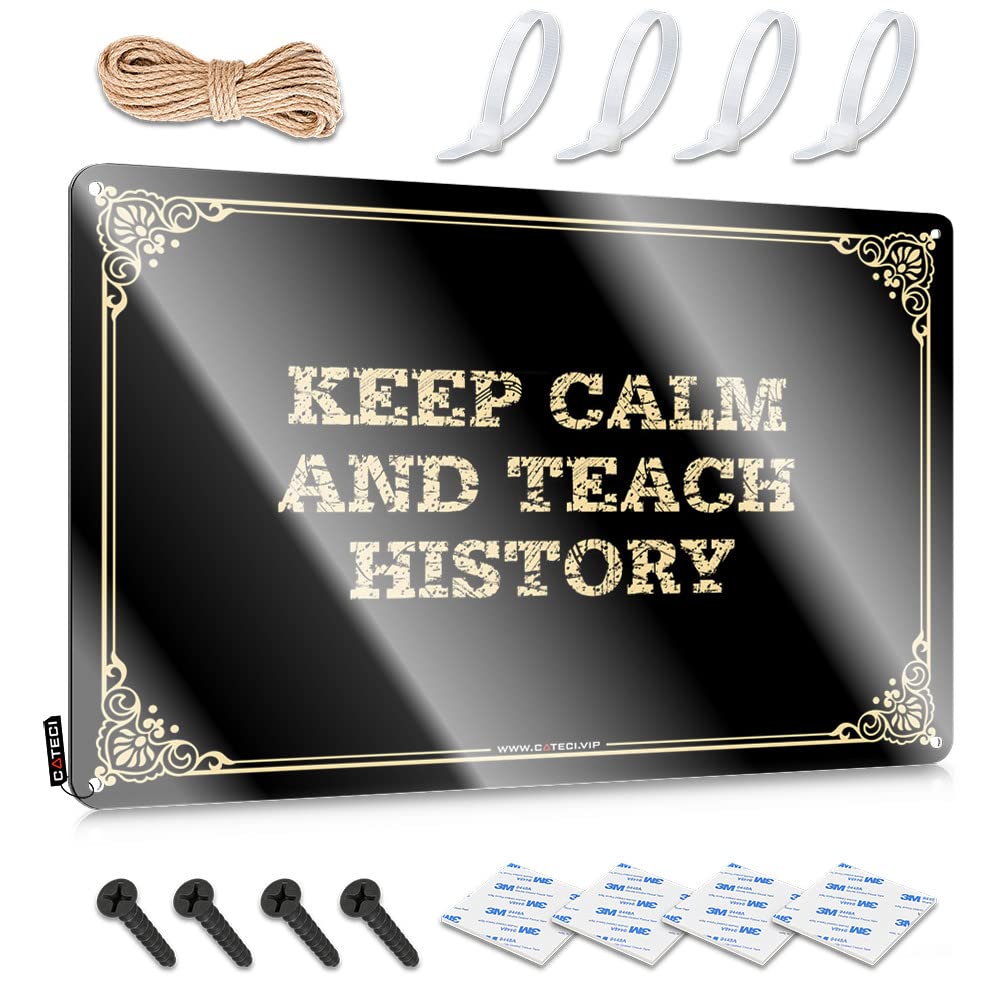 MWFKKADDB Metal Signs Funny Keep Calm And Teach History Tin Sign Stuff For Boys Room Beer Decor(20X30CM)