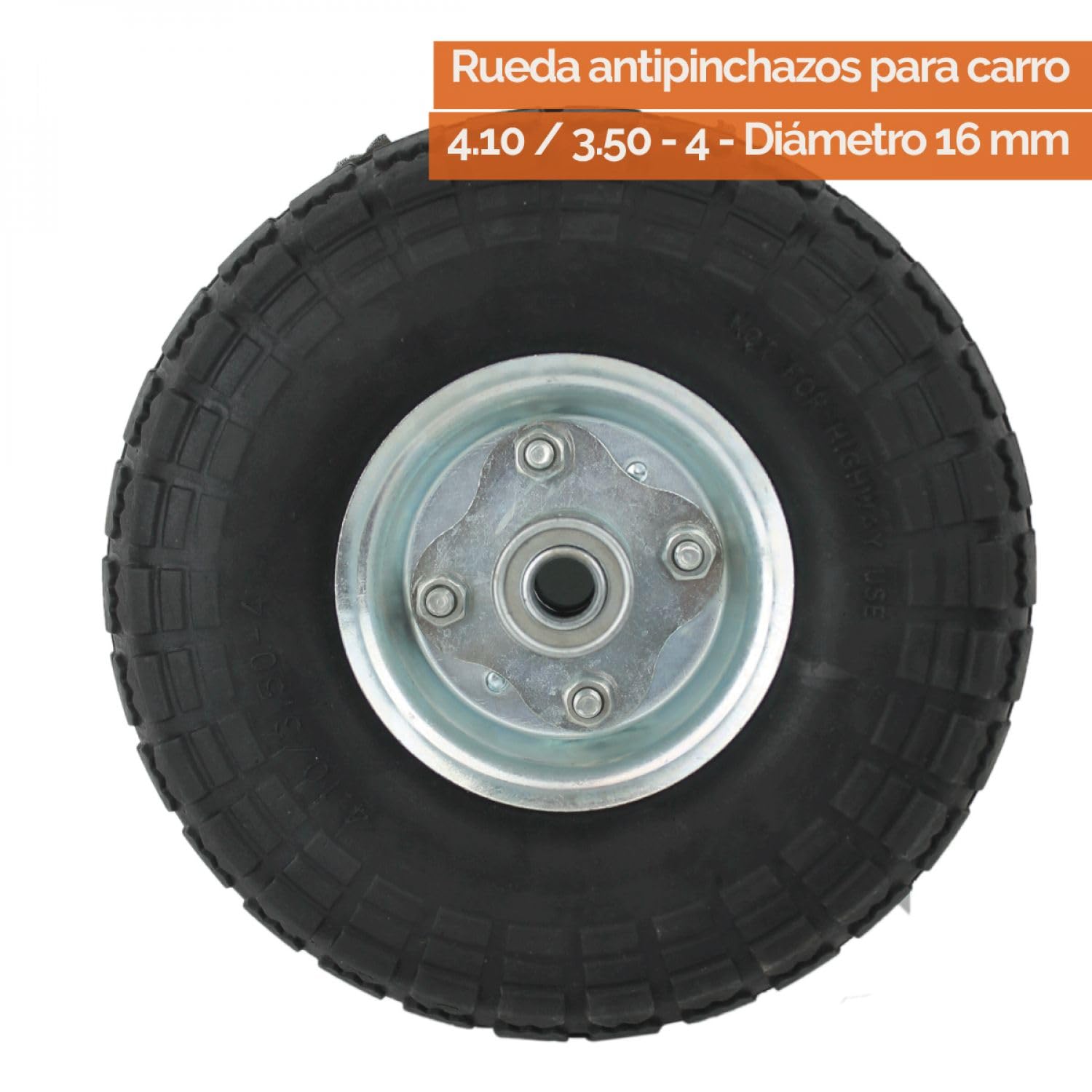 Linxor - Lot de 2 Roues increvables pour Chariot 25 x 8 cm - Axe 16 mm