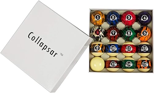 Miniatura 8 de Collapsar Deluxe 2-14 pulgadas bolas de billar estilo mármol-remolino bola de billar juego completo de 16 bolas (varios estilos disponibles)