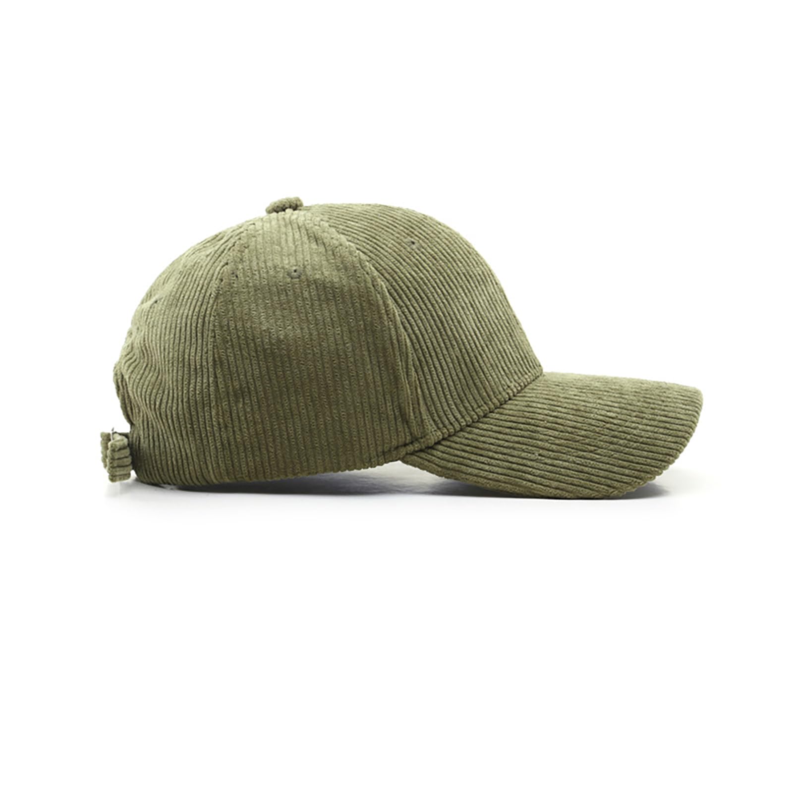 Corduroy Hat Low Profile Solid Color Baseball Caps Sun Hat Adjustable for Men and Women, Green, M/L