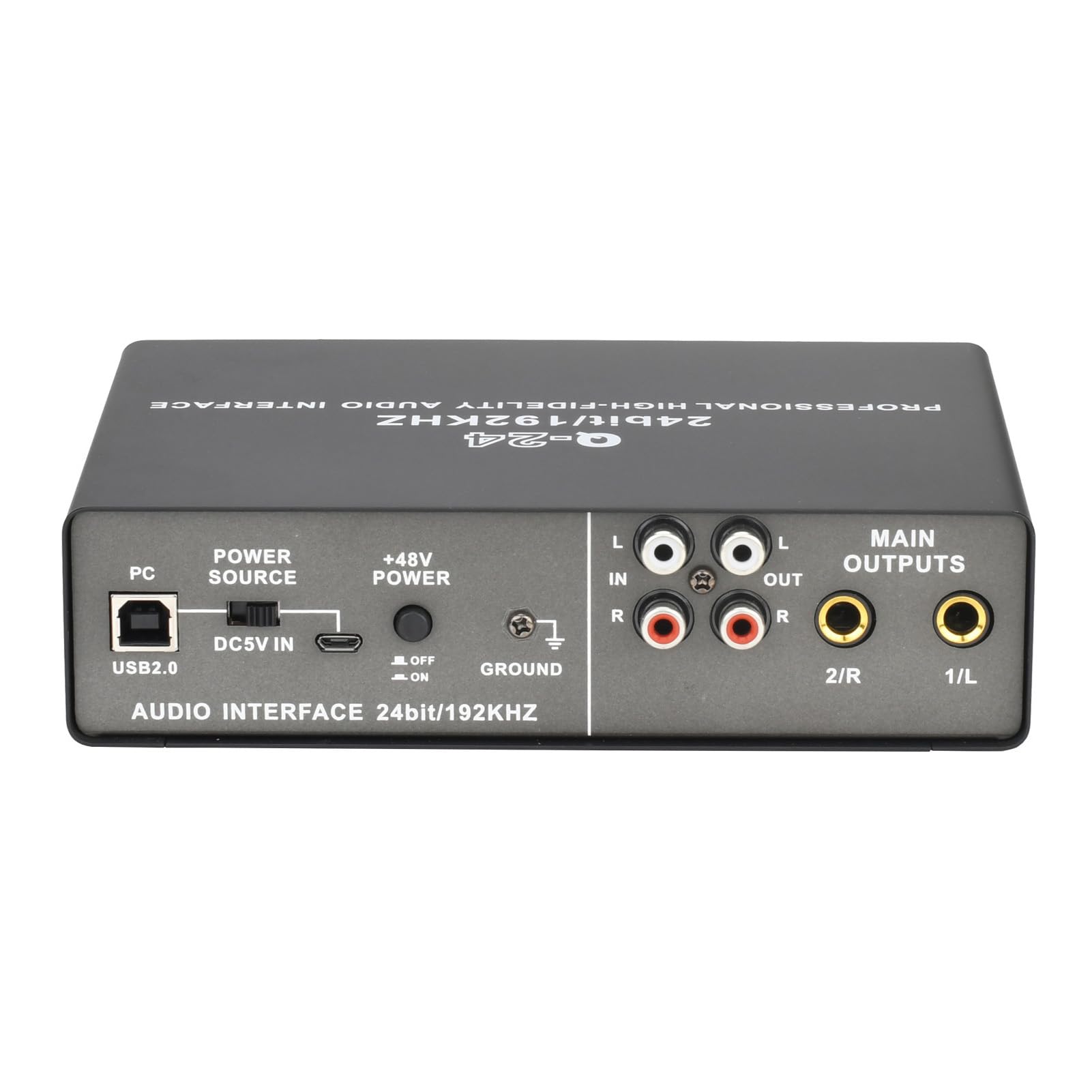 Grabación de Interfaz de Audio, Grabadora de Sonido de Entrada de Computadora de 2 Canales XLR TRS Phantom Power 192kHz 24 Bits para Transmisión de Guitarra