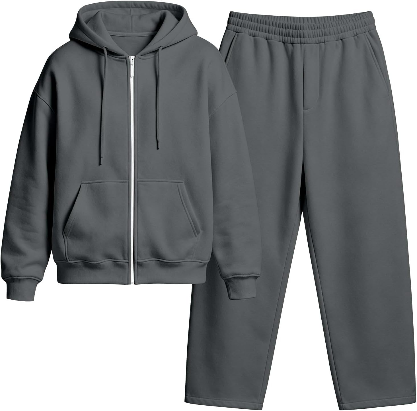 HJINGSUN Mens Track Suits 2 Piece Set Zip Up Hoodie Baggy Pants Sweatsuits