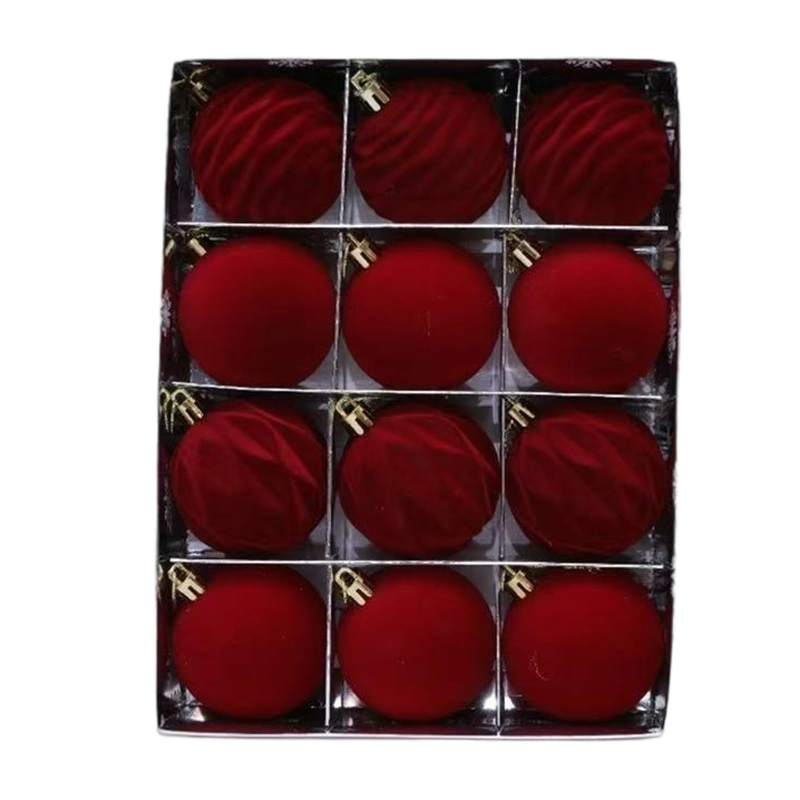 Velvety Ornaments 12Pieces Pack Vibranted Color Option Perfect for Tree Styling and Gifting Christmas Tree Ornaments
