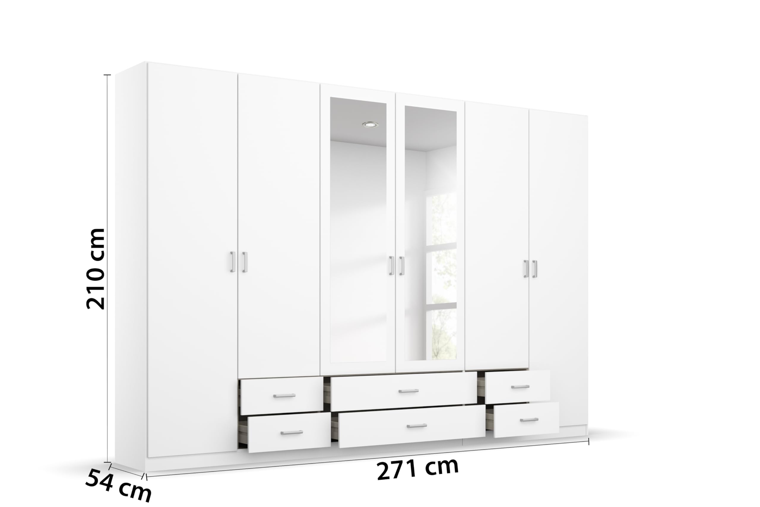 Rauch Möbel Gamma, Kleiderschrank, Farbe Weiß, Breite 271 cm