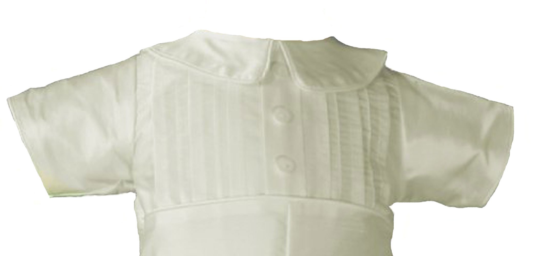 Short Sleeve Silk Dupioni Christening Baptism Family Gown, 06 Month White