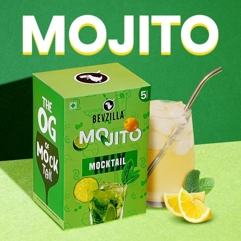 Image of Bevzilla Mocktail Mixer Powder - Mojito & Cosmo Combo (10 Servings) | Non-Alcoholic | Low-Calorie | Refreshing & Instant | Easy Party Mixer | Perfect for Delicious, Guilt-Free Mocktails