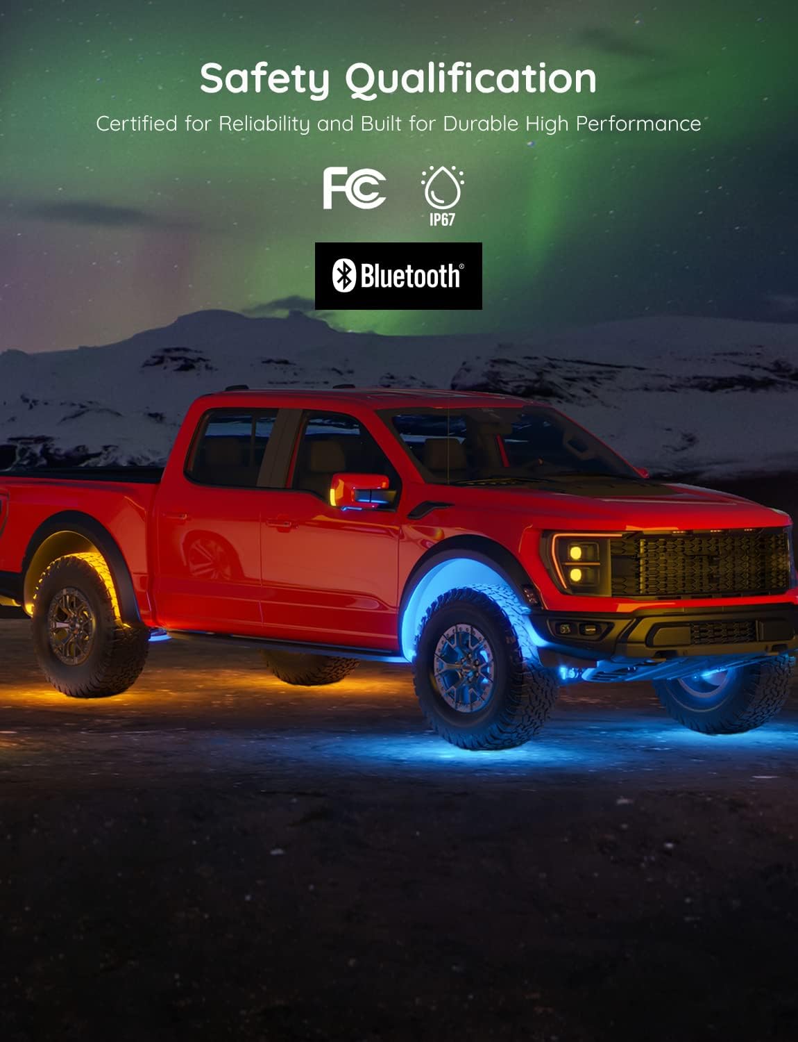 Govee Rock Lights with Smart APP Control, RGBW Underglow Car Lights with 64 Scene Modes, 4 Pods Warm White Under Car Lights with IP67 Waterproof and Reactive Music Mode for Cars, Trucks, DC 12V : Automotive