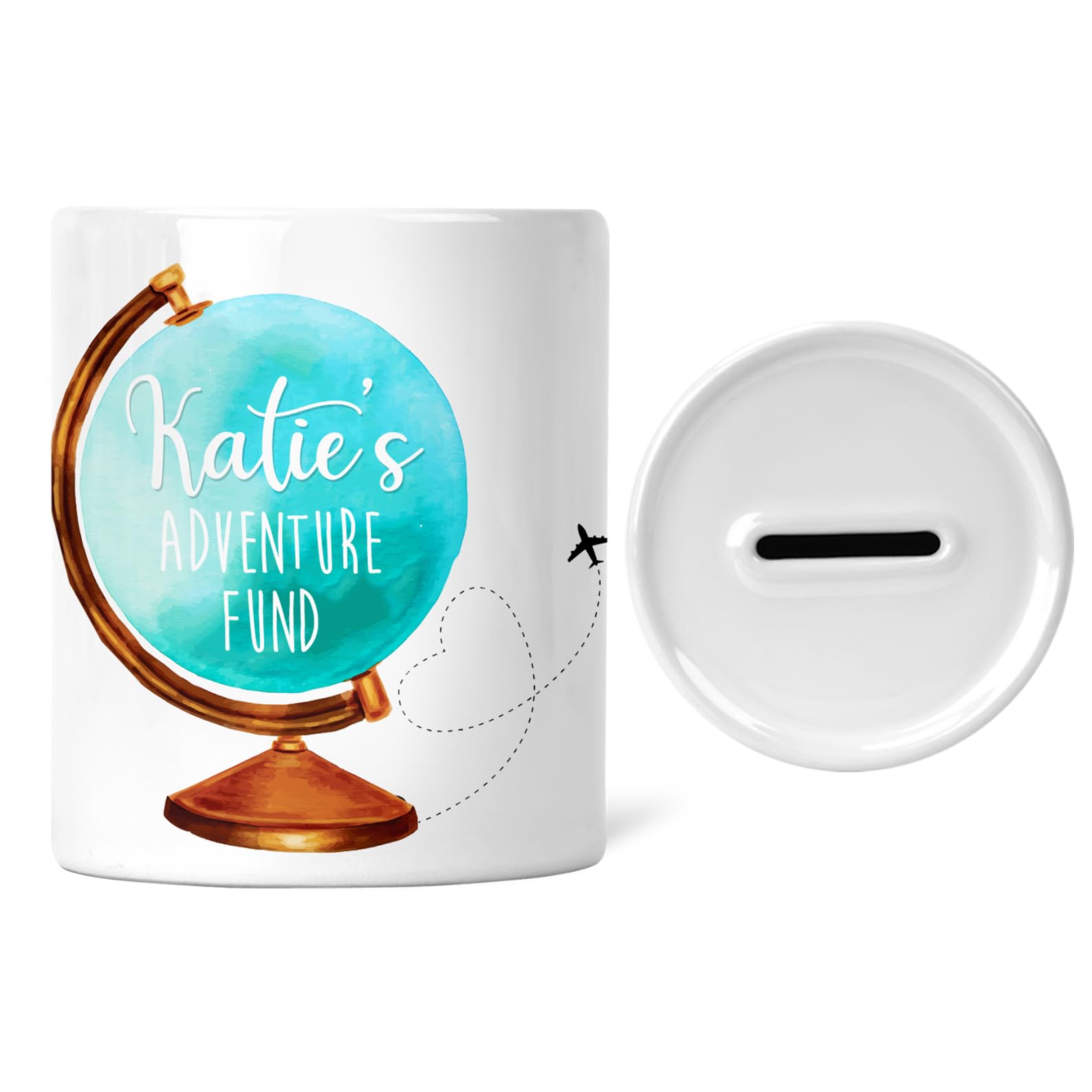 Personalised Adventure Fund Money Box | Add A Name | World Adventure Fund | Travelers Gift | Travel Savings | Holiday Savings | Personalised Gift