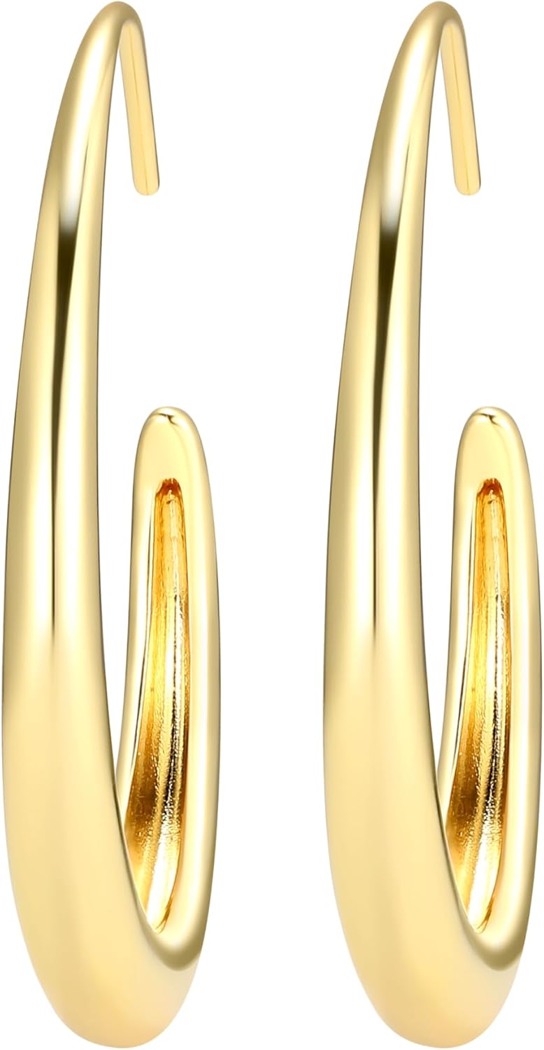 Amazon Essentials J-Hoop Earrings, 31.7mm - Image 3