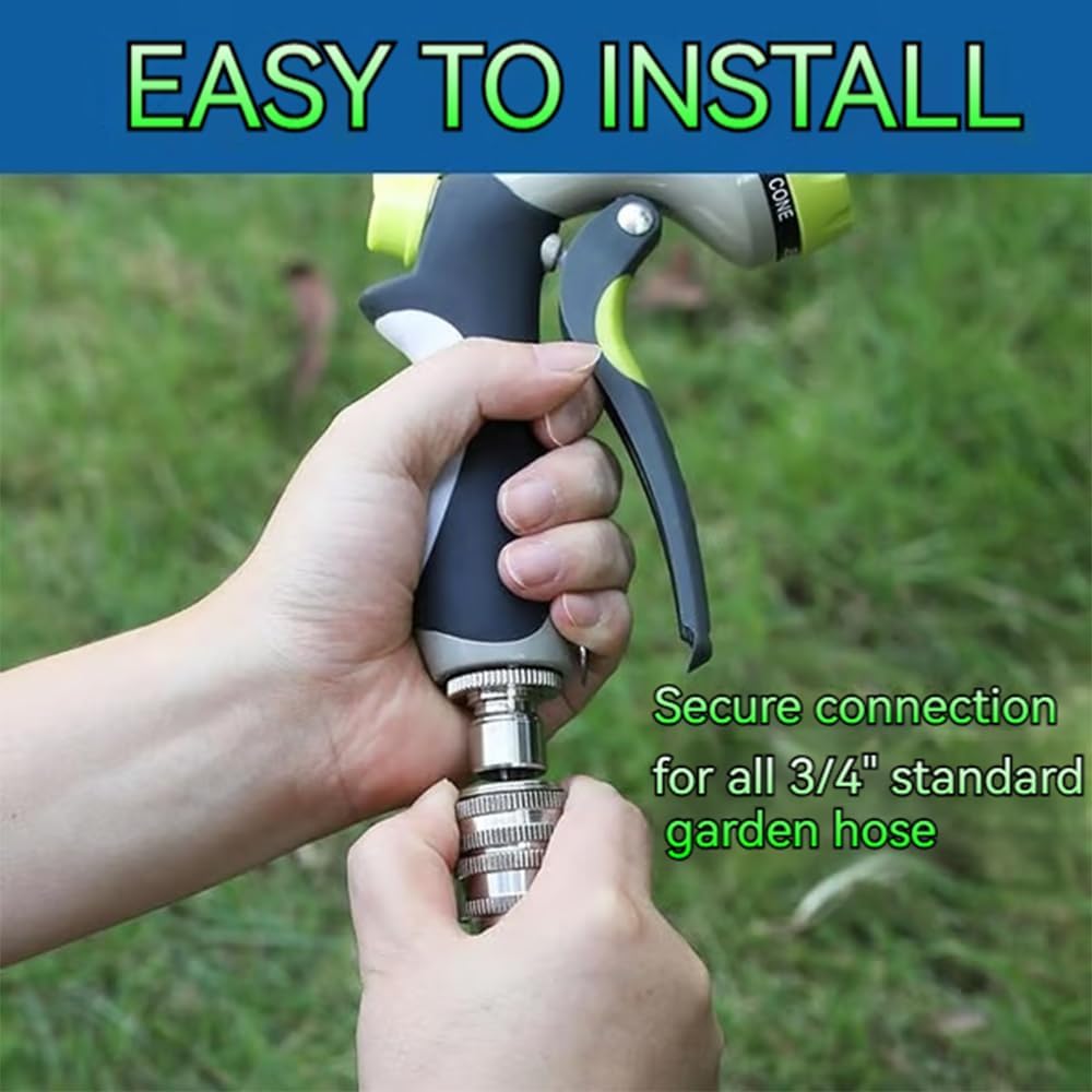 2026 New Stainless Steel Garden Hose Quick Connect Fittings Set, 3/4 Inch GHT Water Hose Quick Connect Fittings, Heavy Duty Quick Release Connector For Hoses And Sprayers (5*Pcs)