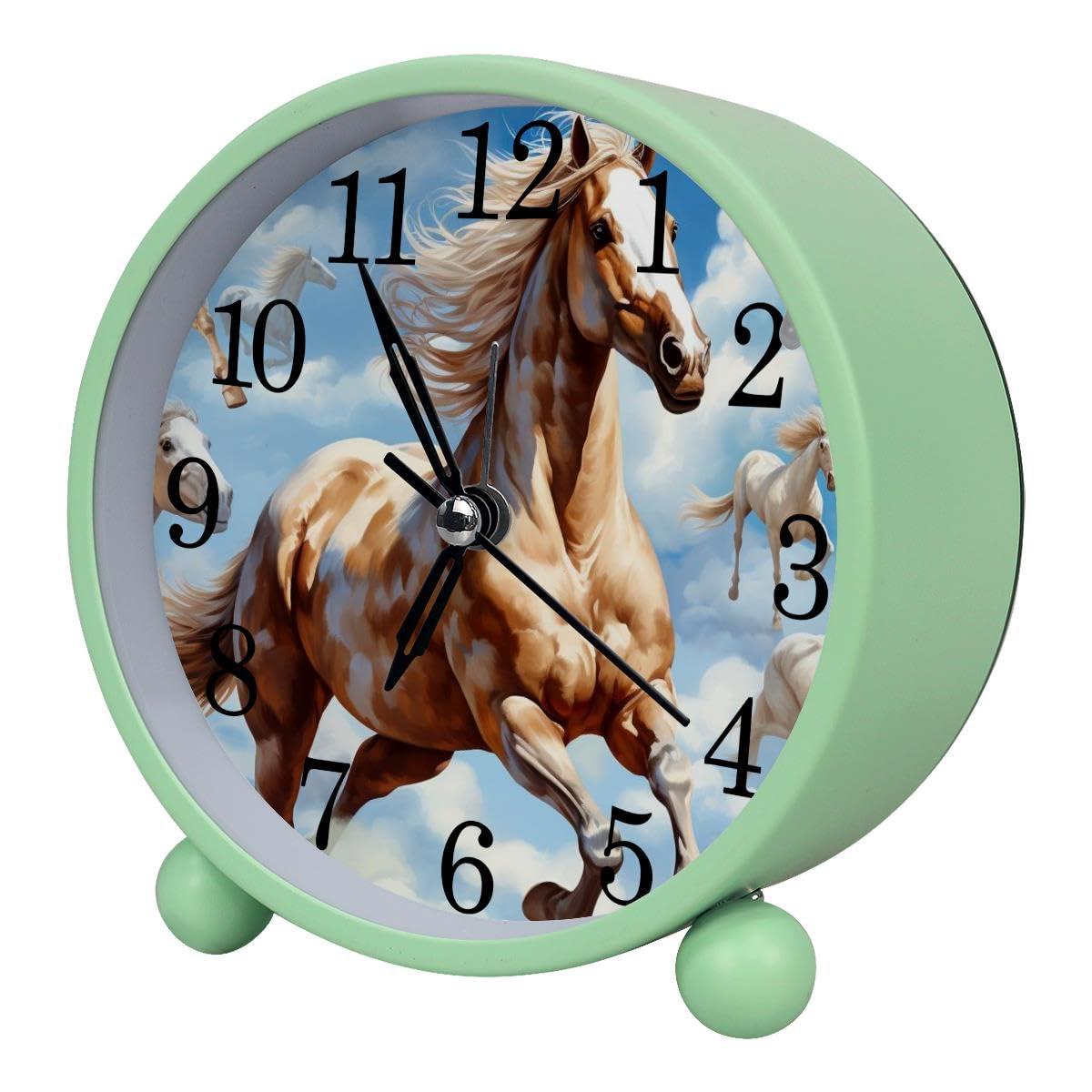 Luoweisi Alarm Clock Flying Horse, Silent Non-Ticking with Night Light