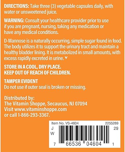 Miniatura 3 de D-manosa para la salud del tracto urinario a" 1,500 mg (120 cápsulas vegetales)