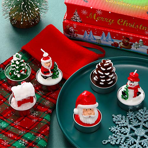 12 Pezzi Candele di Natale Tealight Candele di