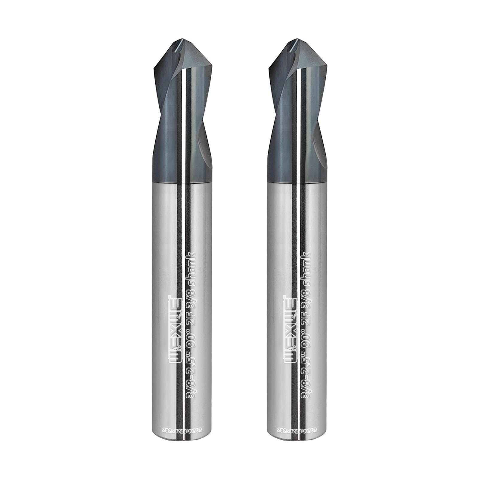 Herramientas de fresa biselada, punta de taladro con borde de corte para tallar, taladrar y biselar, traje para aleación de acero, acero endurecido, 2 flautas de 90 grados (3/20.3-6.3 cm-2CPS)