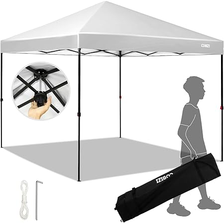 ABCCANOPY Pavillon 2,5x2,5m Pop-Up - Wasserdicht Mit UV-Schutz Grau