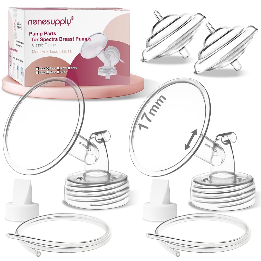Nenesupply Pump Parts Compatible with Spectra 17mm S1 S2 Breastpumps Not Original Spectra Pump Parts Replacement to Flange Accessories Flange Duckbill