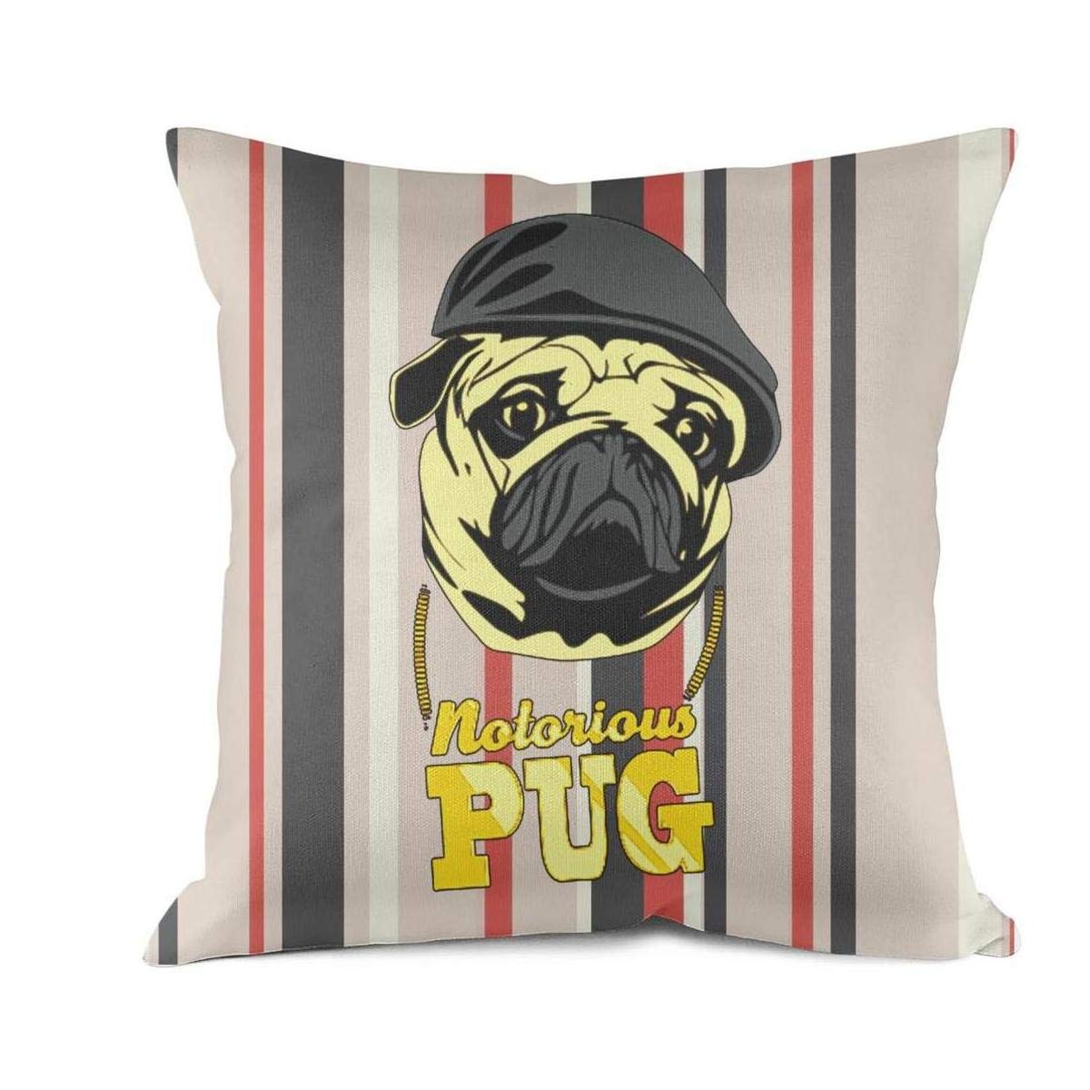 sxuuiopomm Notorious Pug Recovery Cushion Cover Decorative Throw Pillow