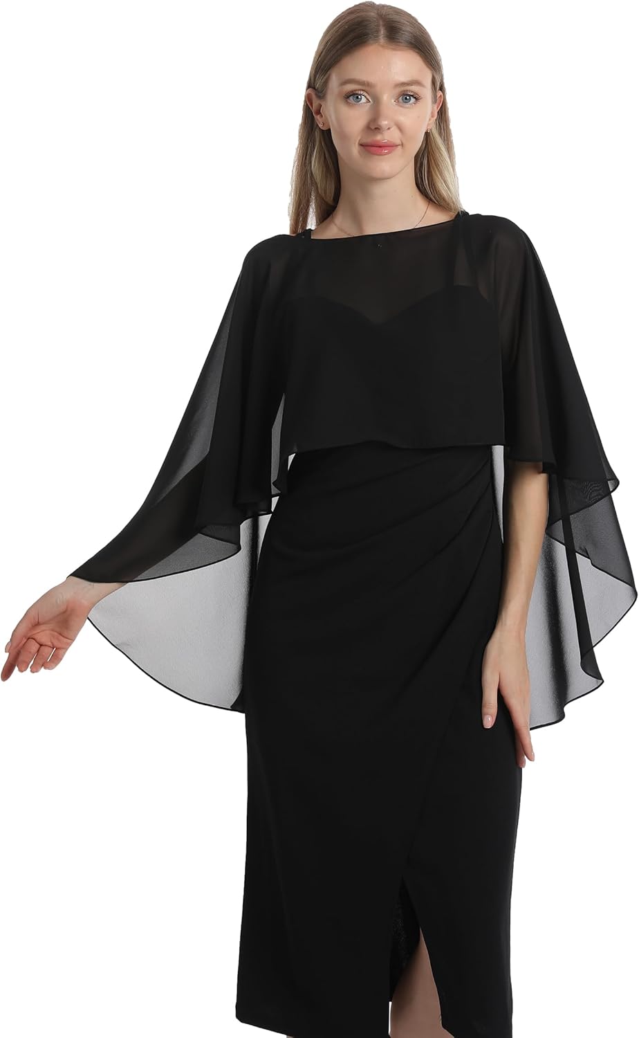 Capelets for women Chiffon Cape Shawls and Wraps for Evening Dress Wedding Capes Cover Up - Image 2