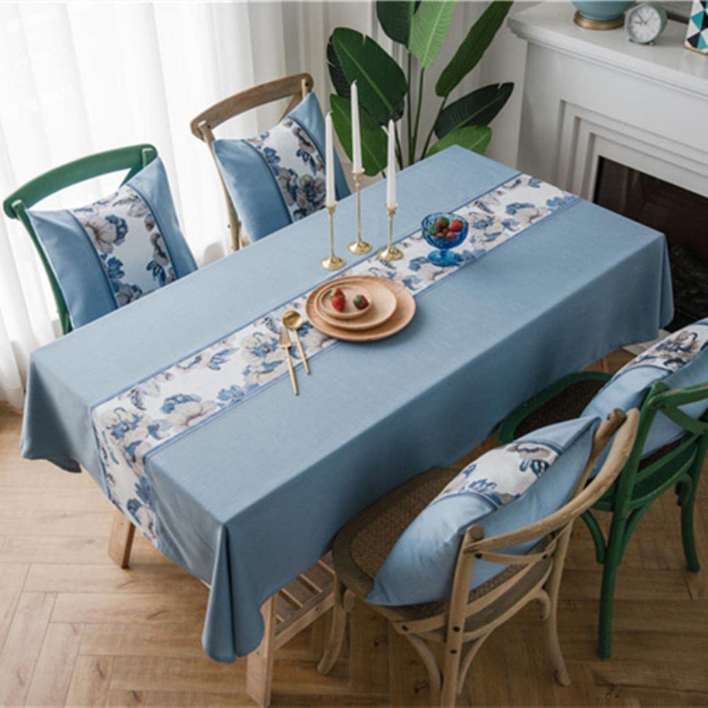 Fiore del ricamo Tovaglia di lino Decorativa Con Nappa Impermeabile Oilproof Addensare Rettangolare Wedding Dining Tea Table Cloth