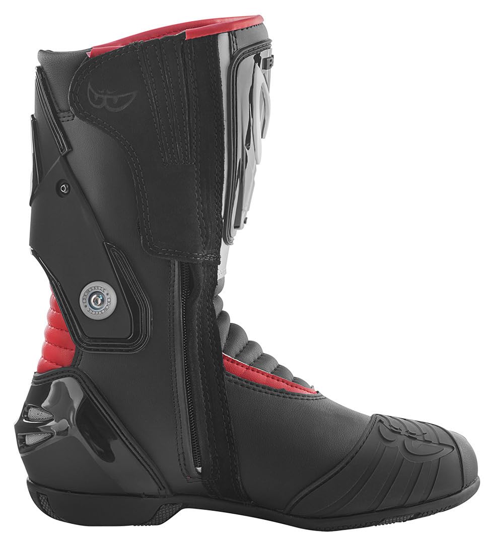 Berik Shaft 2.0 Motorradstiefel, schwarz/rot, 44 | Leder