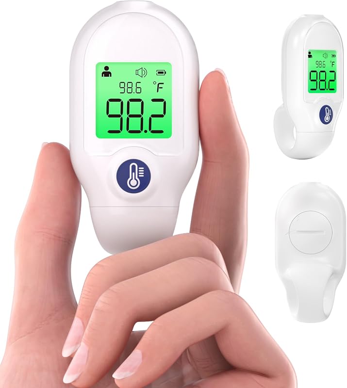 Forehead Baby Thermometer for Adults & Kids, Portable Min | Non-Contact, 30-Memory Recall, Fever Alarm, 3 Color Backlight, Mute Mode, Fast & Accurate Reading, LCD Display